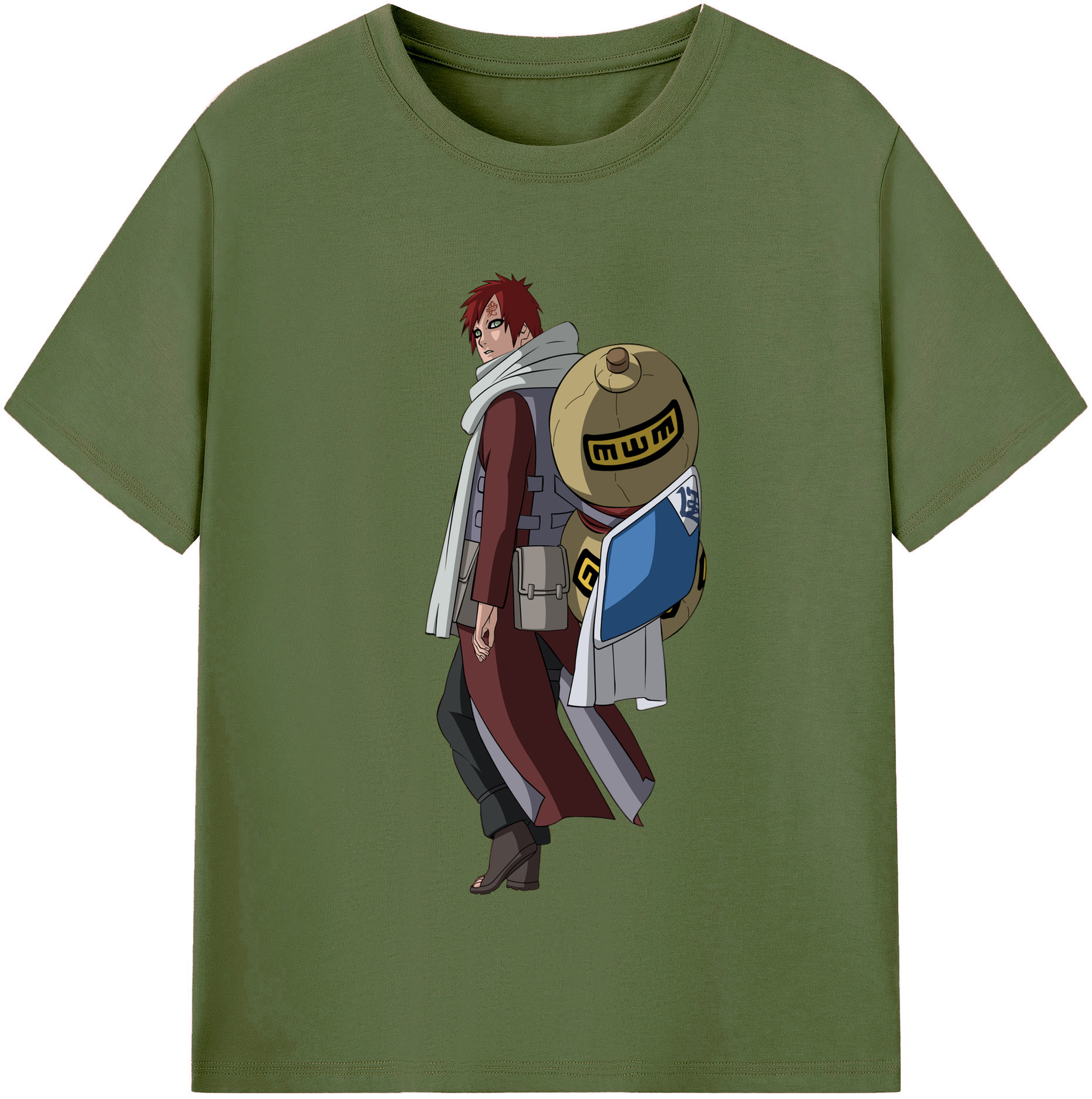 （画像用） NARUTO -ナルト- ガアラ Gaara 綿100％半袖Tシャツ（フロントプリント）